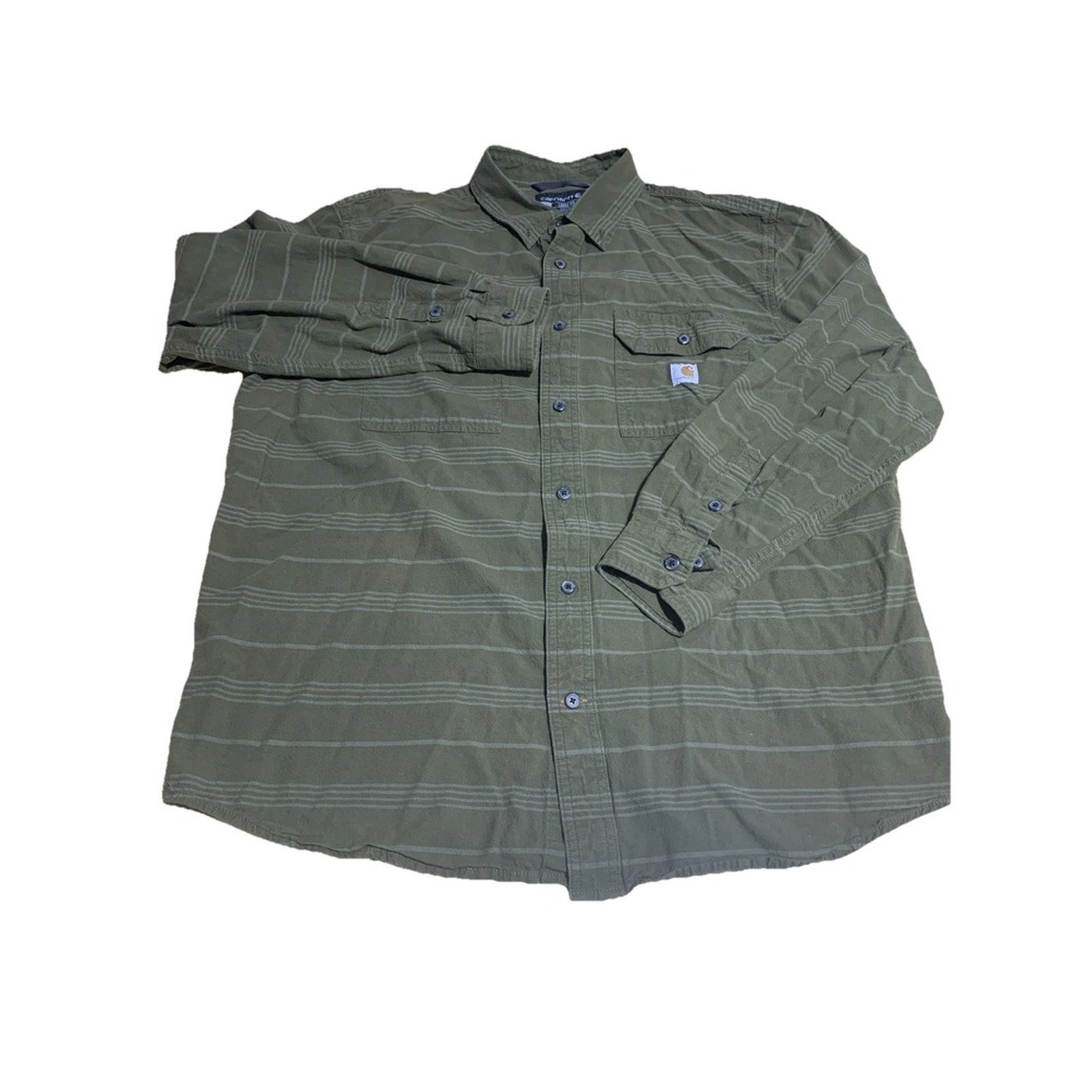 Carhartt Loose Fit Hardworkind People Long-Sleeve Plaid‎ Shirt Men's XL
